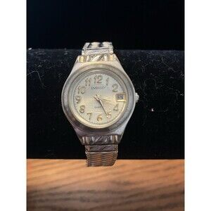 Embassy Watch Women Stretch Band Silver Tone Works Hammered Finish Band Damage
